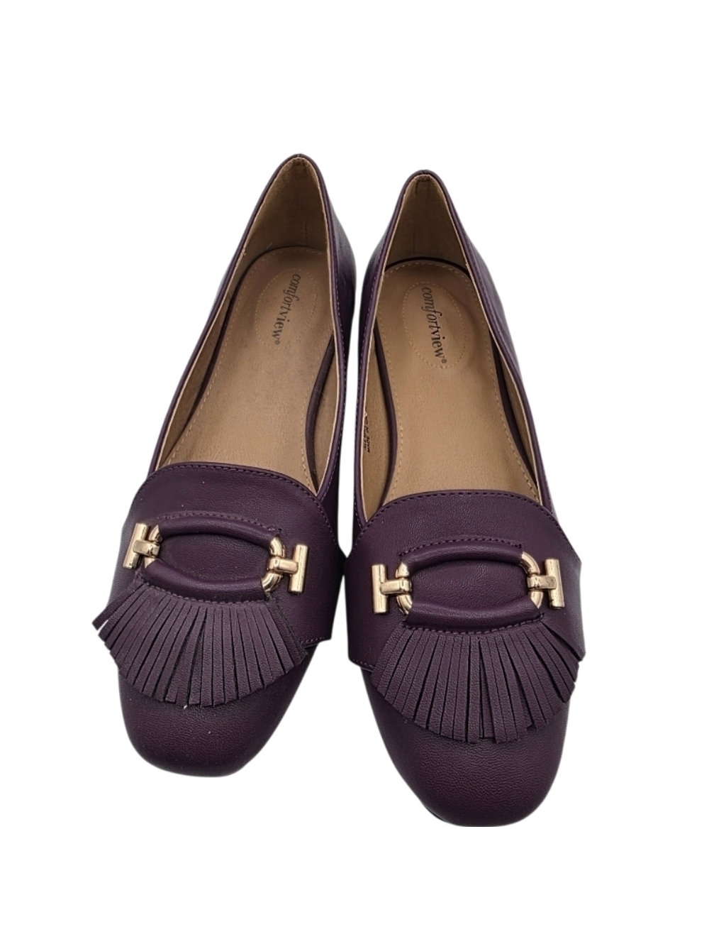 Comfortview Delaney Womens Slip On Burgundy Purple Loafers Shoes Size 9M Slip on
